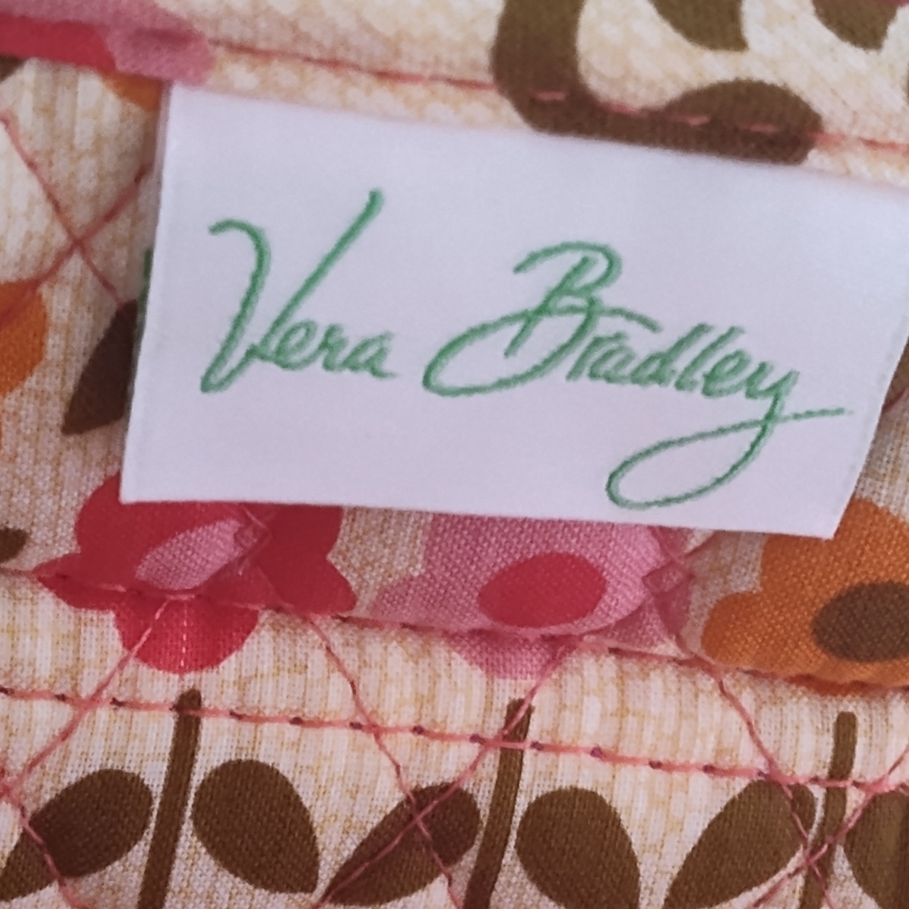 Vera Bradley Women's Retro Floral Pink Green Quilted Mini Backpack - Picture 4 of 7